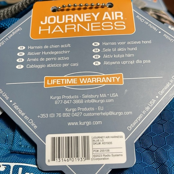 NWT Kurgo Blue Journey Air Dog Harness LG **ALL PROCEEDS GO TO ANIMAL RESCUE** - Picture 8 of 10